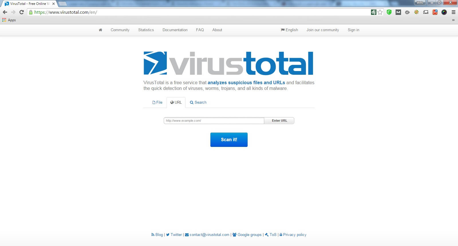 virustotal-homepage url